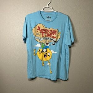 Adventure Time Finn Jake Graphic Tee Men’s Large Blue Cartoon Network